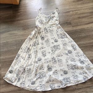 By The River Sundress - Midi - W&B Bistro Design, Straps, Open Back Medium